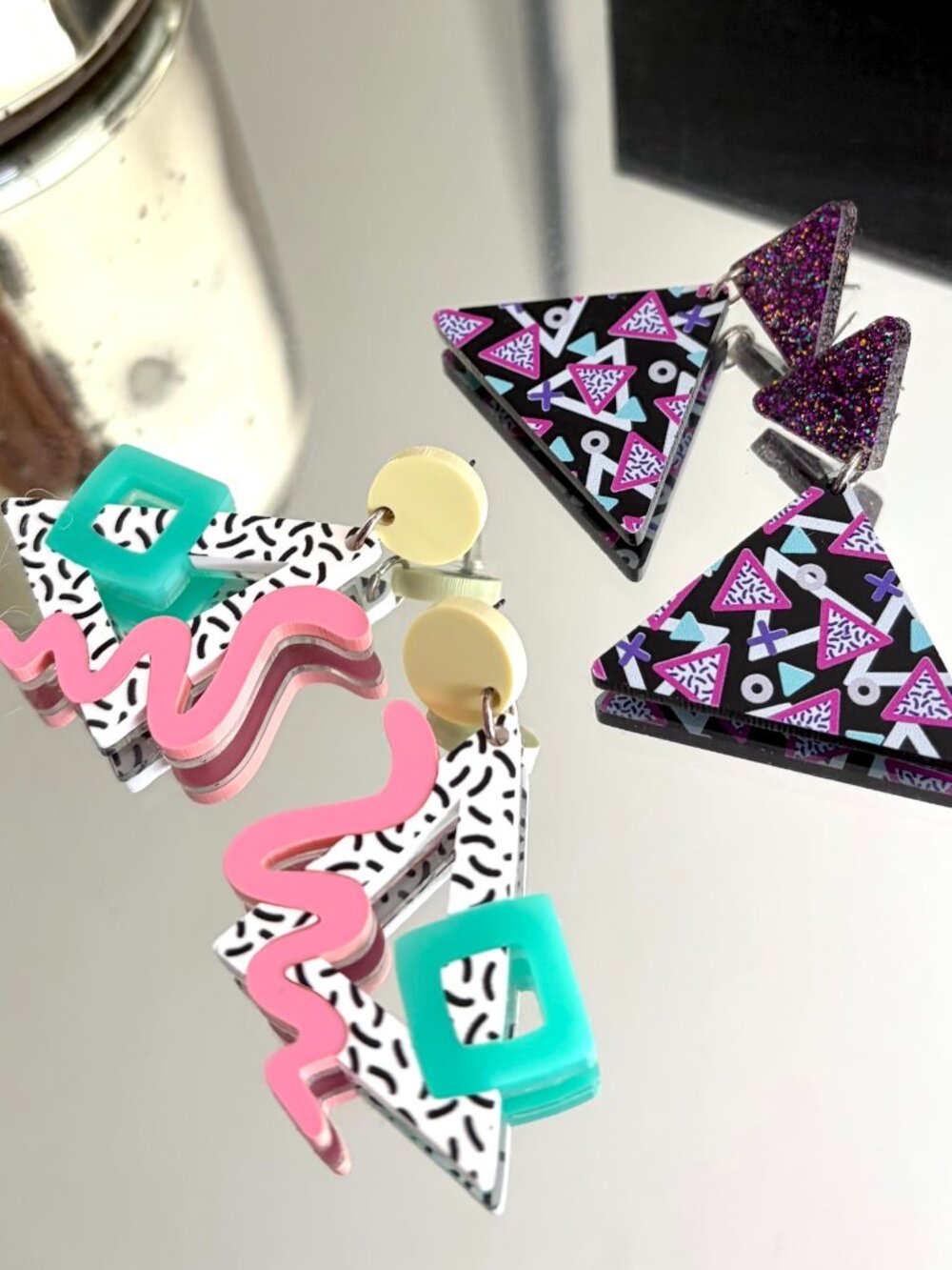 Nostalgia Overload: Two Pairs Y2K 90s Retro Earrings